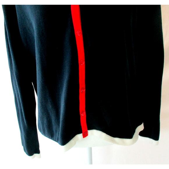 Liz Claiborne Women's Blue Long Sleeve Stretch Button Front Cardigan Sweater L. - Picture 3 of 10